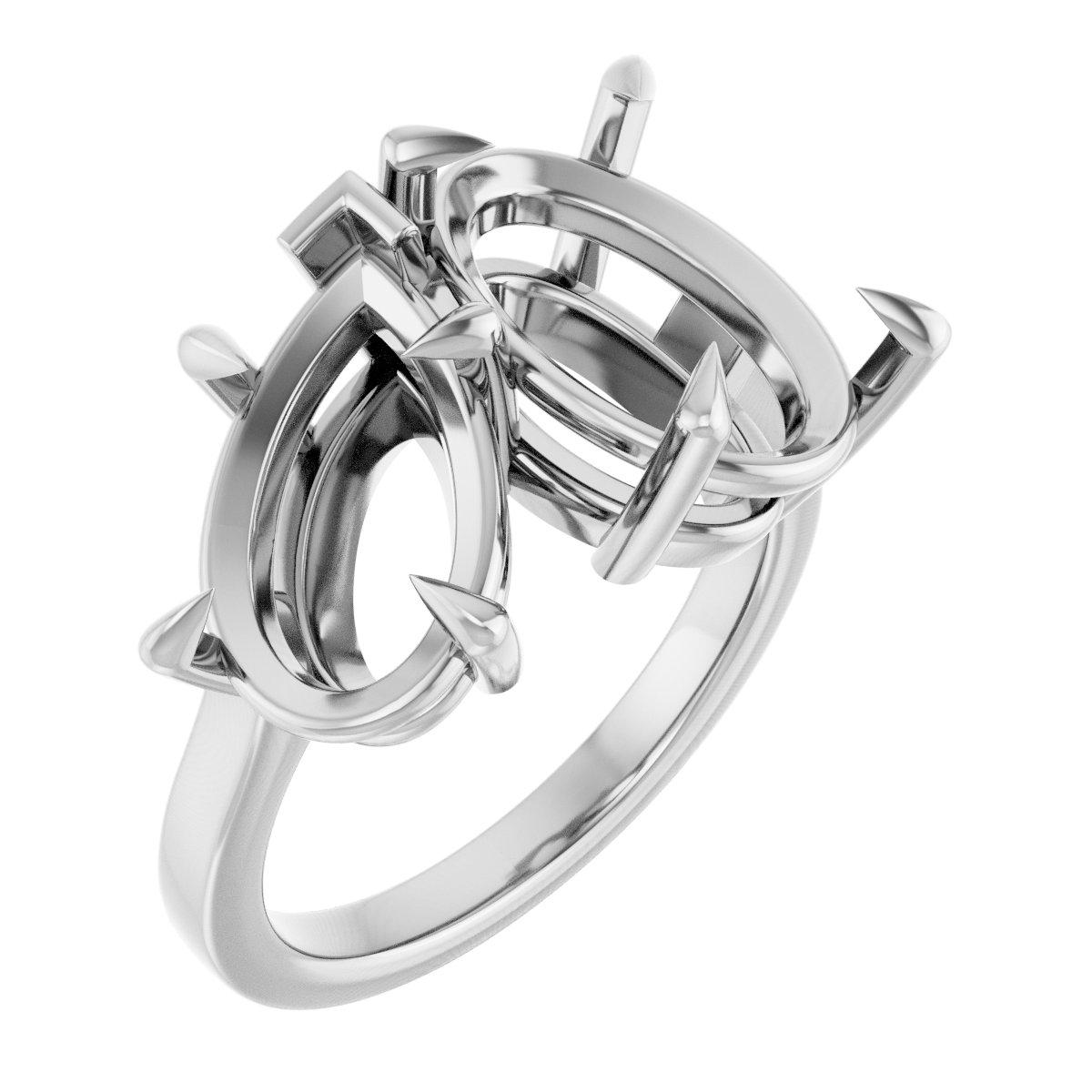 Claw-Prong Two-Stone Engagement Ring