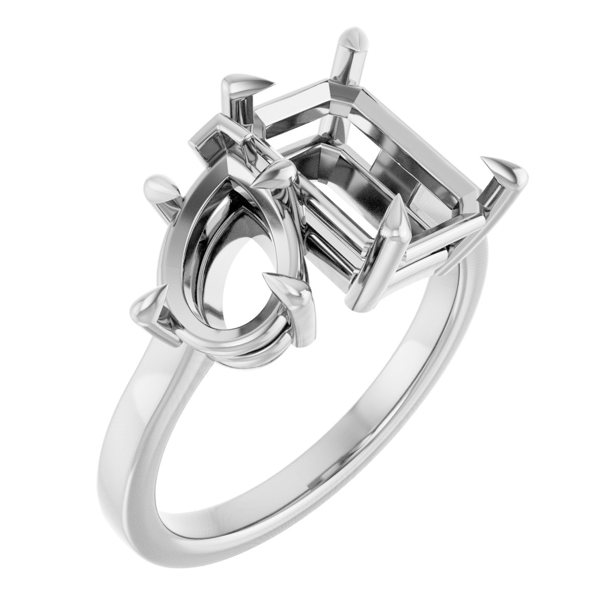 Claw-Prong Two-Stone Engagement Ring