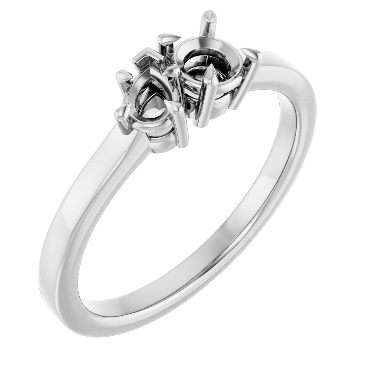 Claw-Prong Two-Stone Engagement Ring
