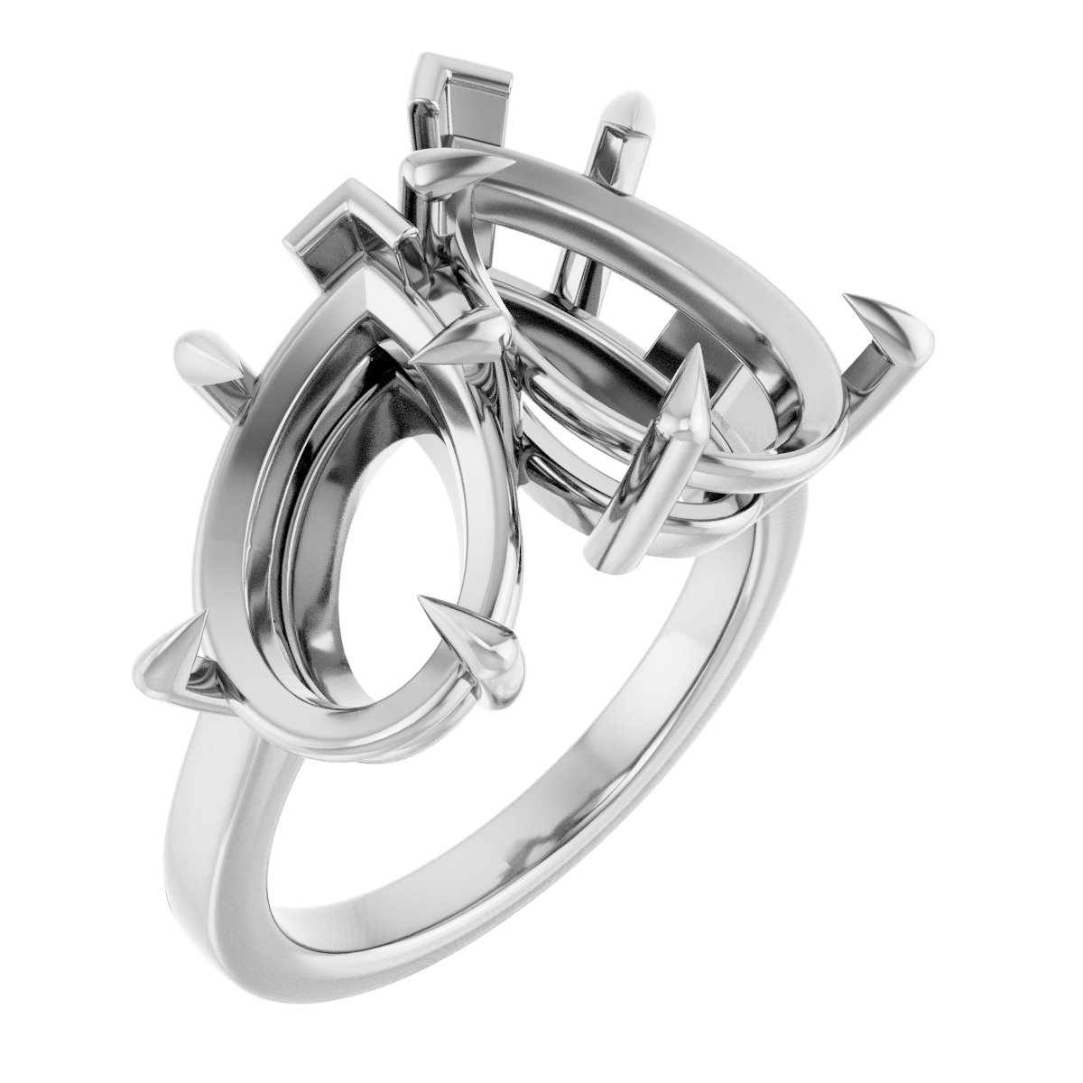 Claw-Prong Two-Stone Engagement Ring