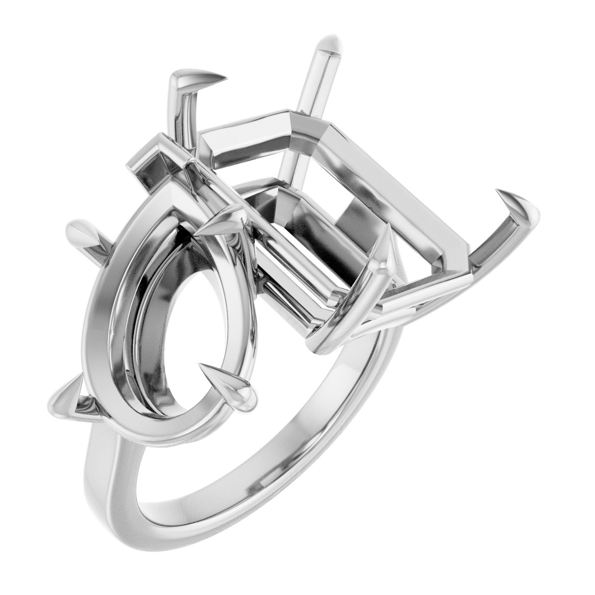 Claw-Prong Two-Stone Engagement Ring