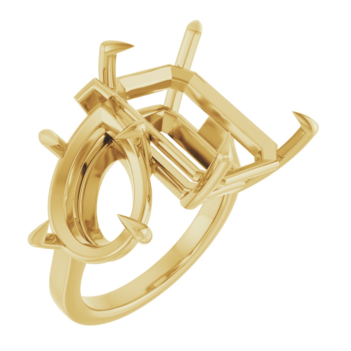 Claw-Prong Two-Stone Engagement Ring