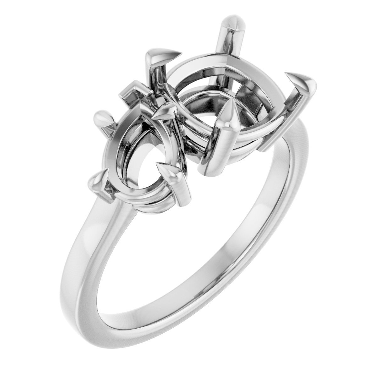 Claw-Prong Two-Stone Engagement Ring