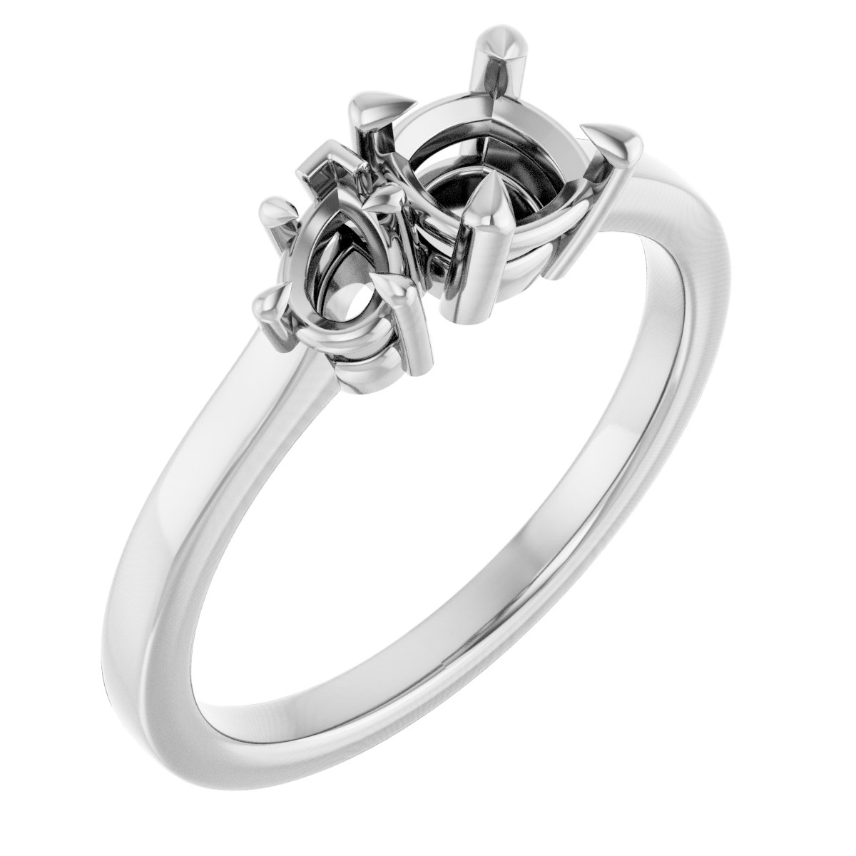 Claw-Prong Two-Stone Engagement Ring