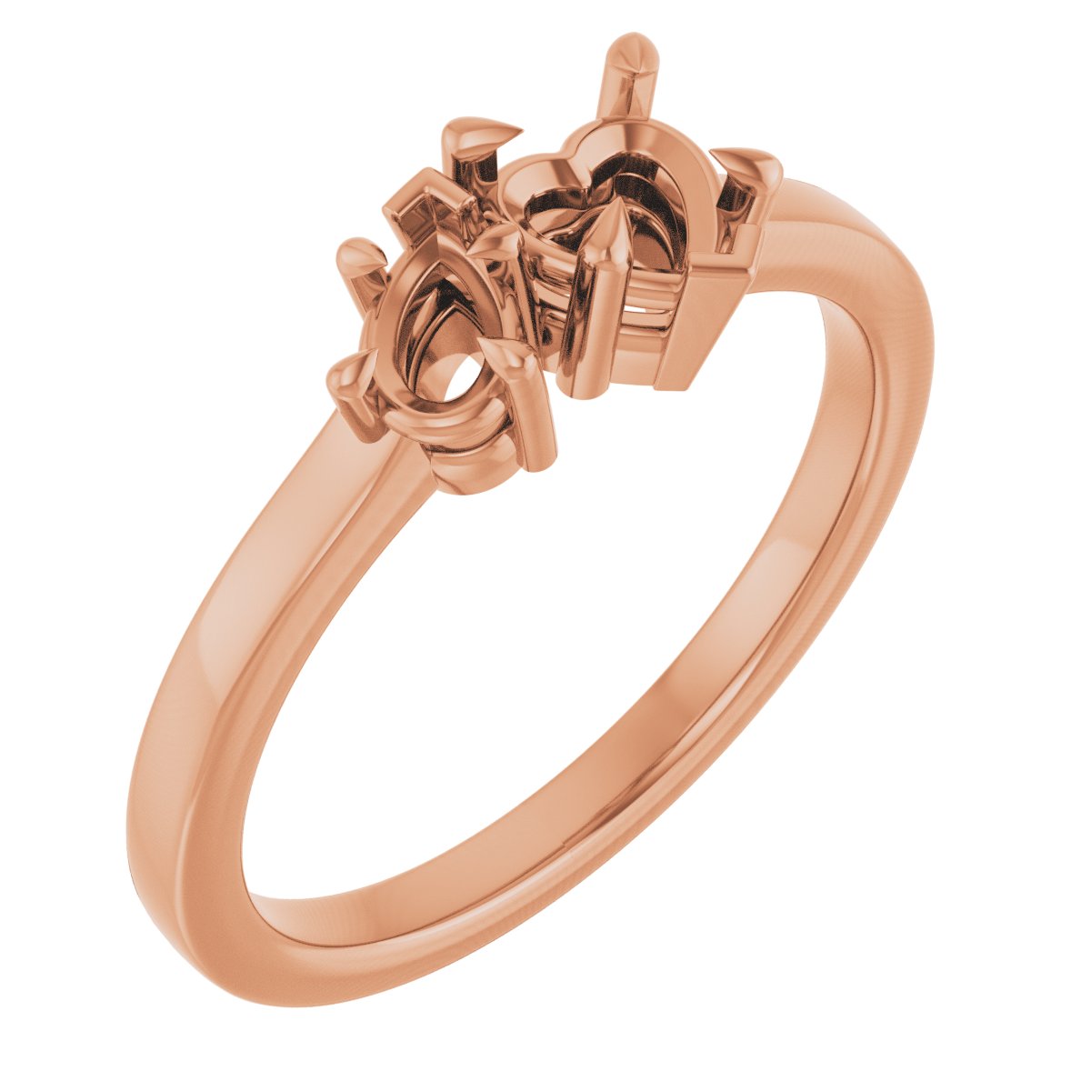 Claw-Prong Two-Stone Engagement Ring