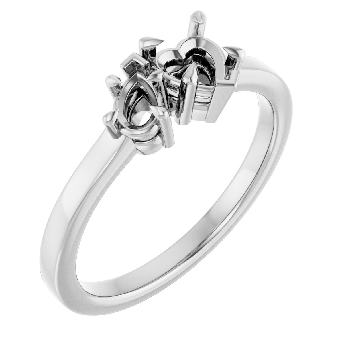 Claw-Prong Two-Stone Engagement Ring
