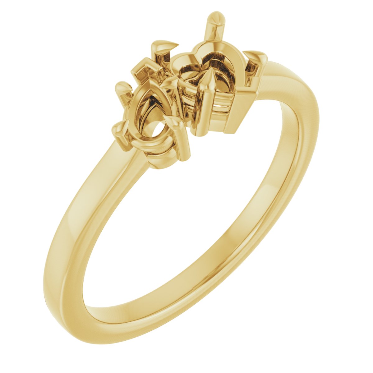 Claw-Prong Two-Stone Engagement Ring