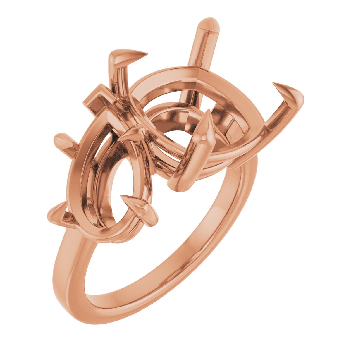 Claw-Prong Two-Stone Engagement Ring