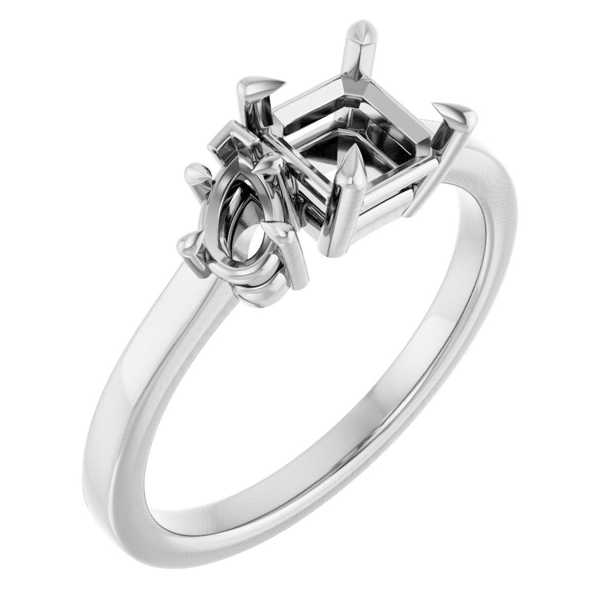 Claw-Prong Two-Stone Engagement Ring