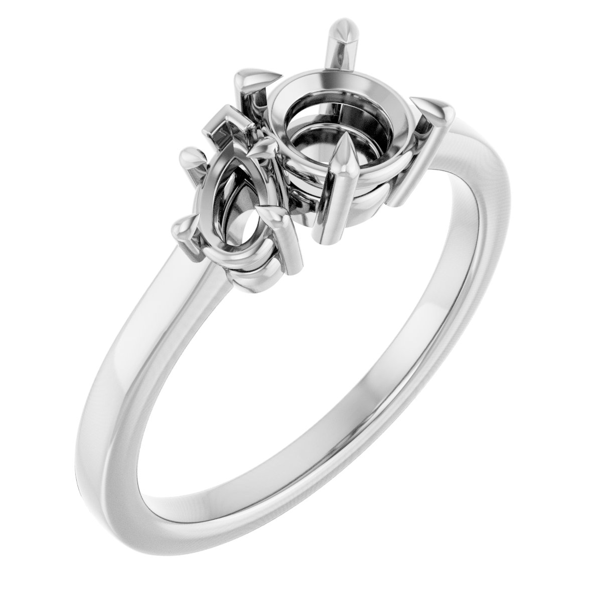 Claw-Prong Two-Stone Engagement Ring