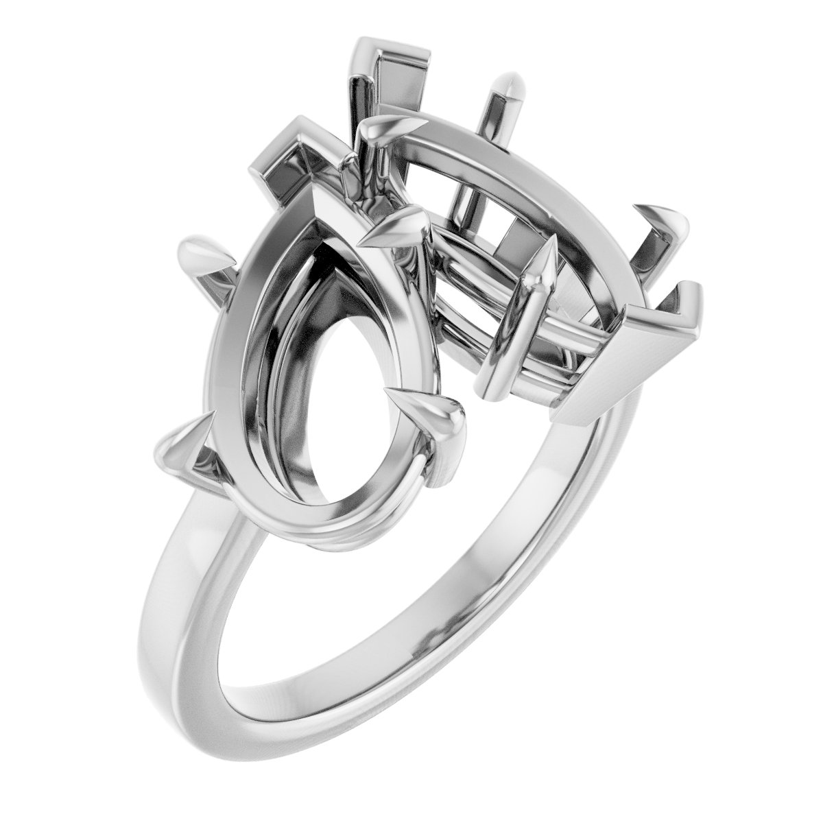Claw-Prong Two-Stone Engagement Ring