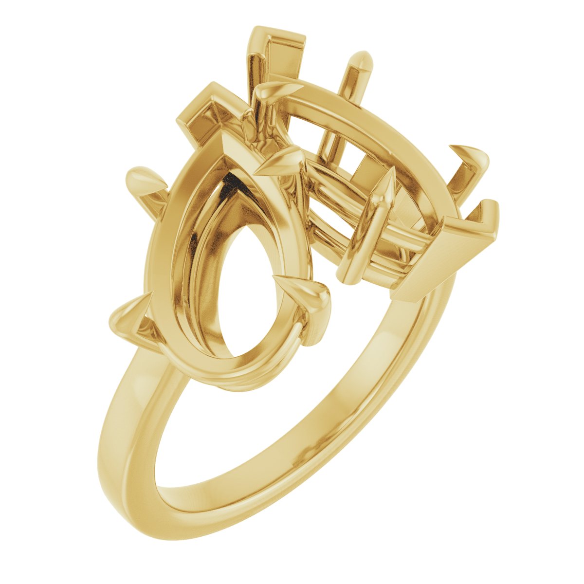 Claw-Prong Two-Stone Engagement Ring
