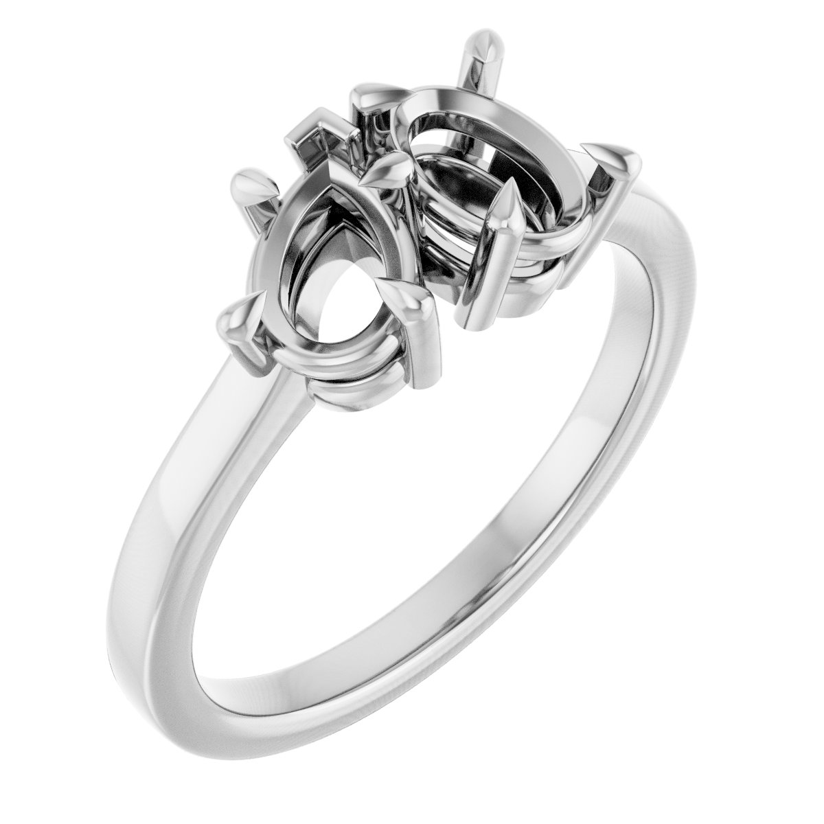 Claw-Prong Two-Stone Engagement Ring