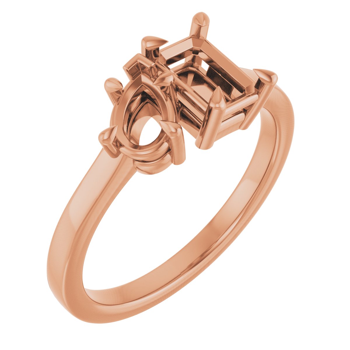 Claw-Prong Two-Stone Engagement Ring