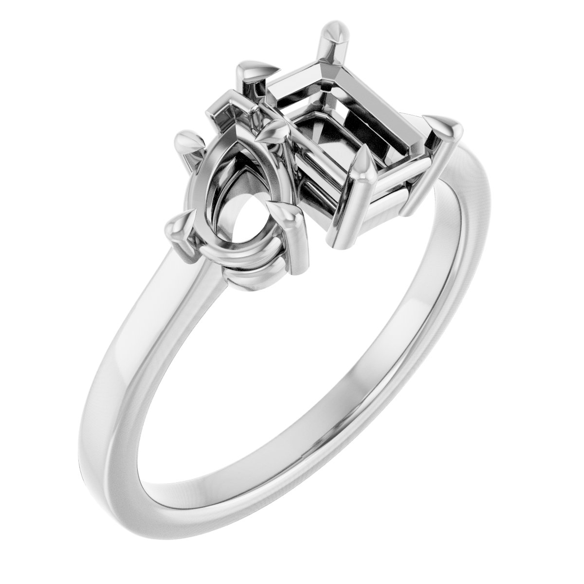 Claw-Prong Two-Stone Engagement Ring