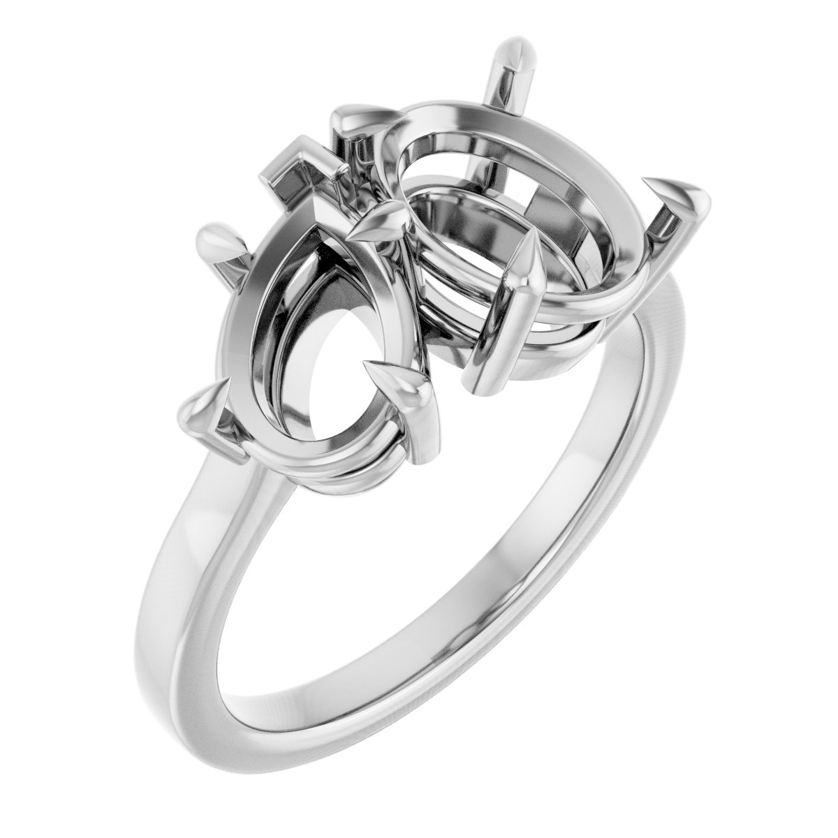 Claw-Prong Two-Stone Engagement Ring