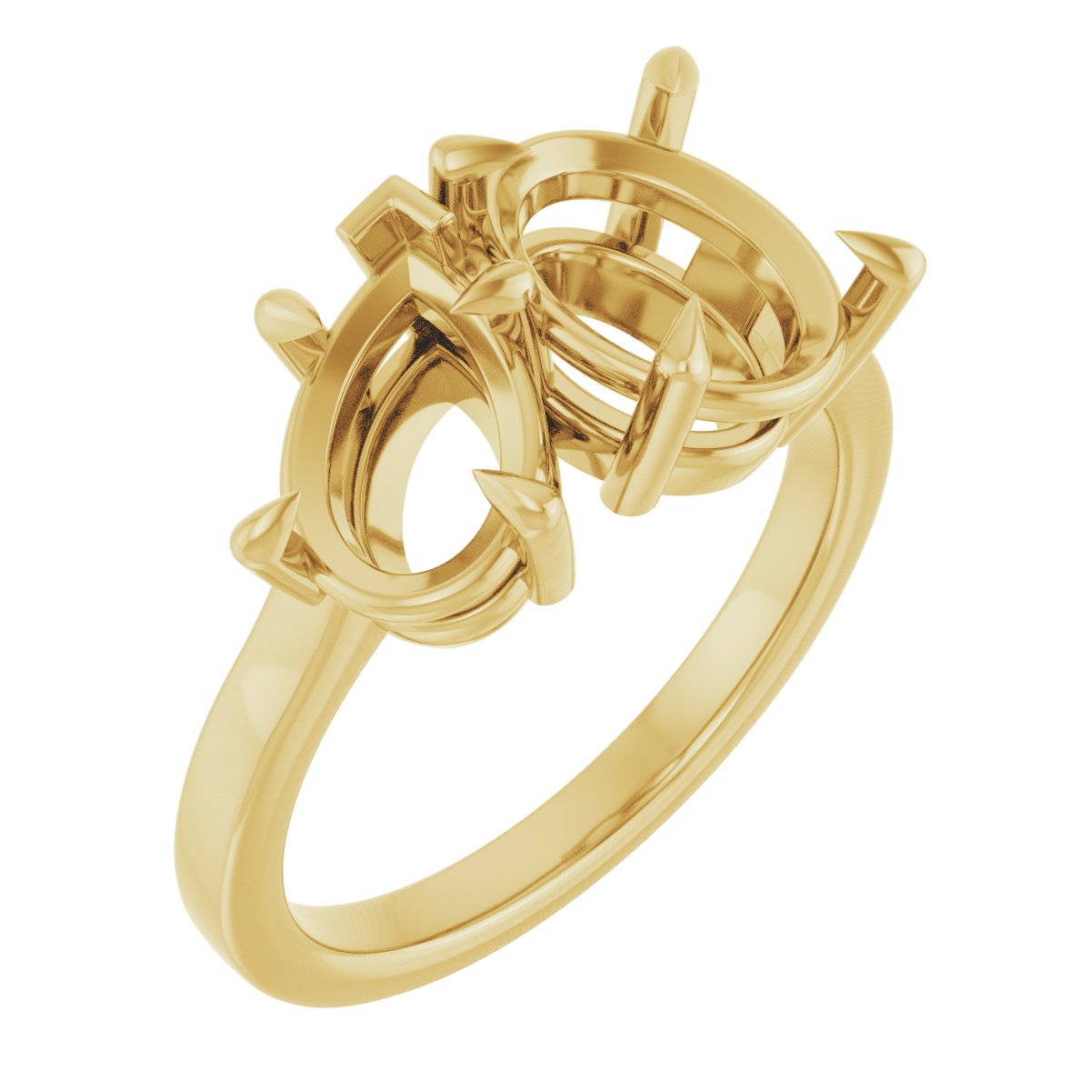 Claw-Prong Two-Stone Engagement Ring