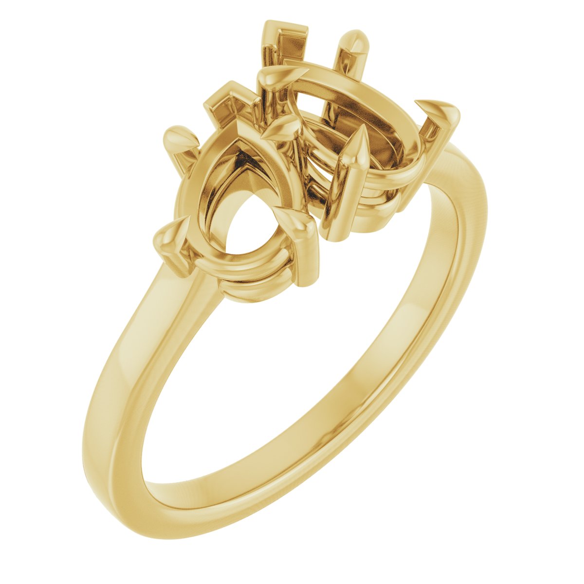 Claw-Prong Two-Stone Engagement Ring