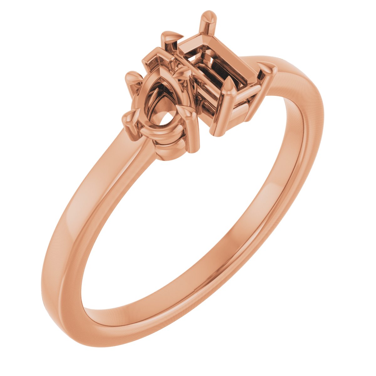 Claw-Prong Two-Stone Engagement Ring