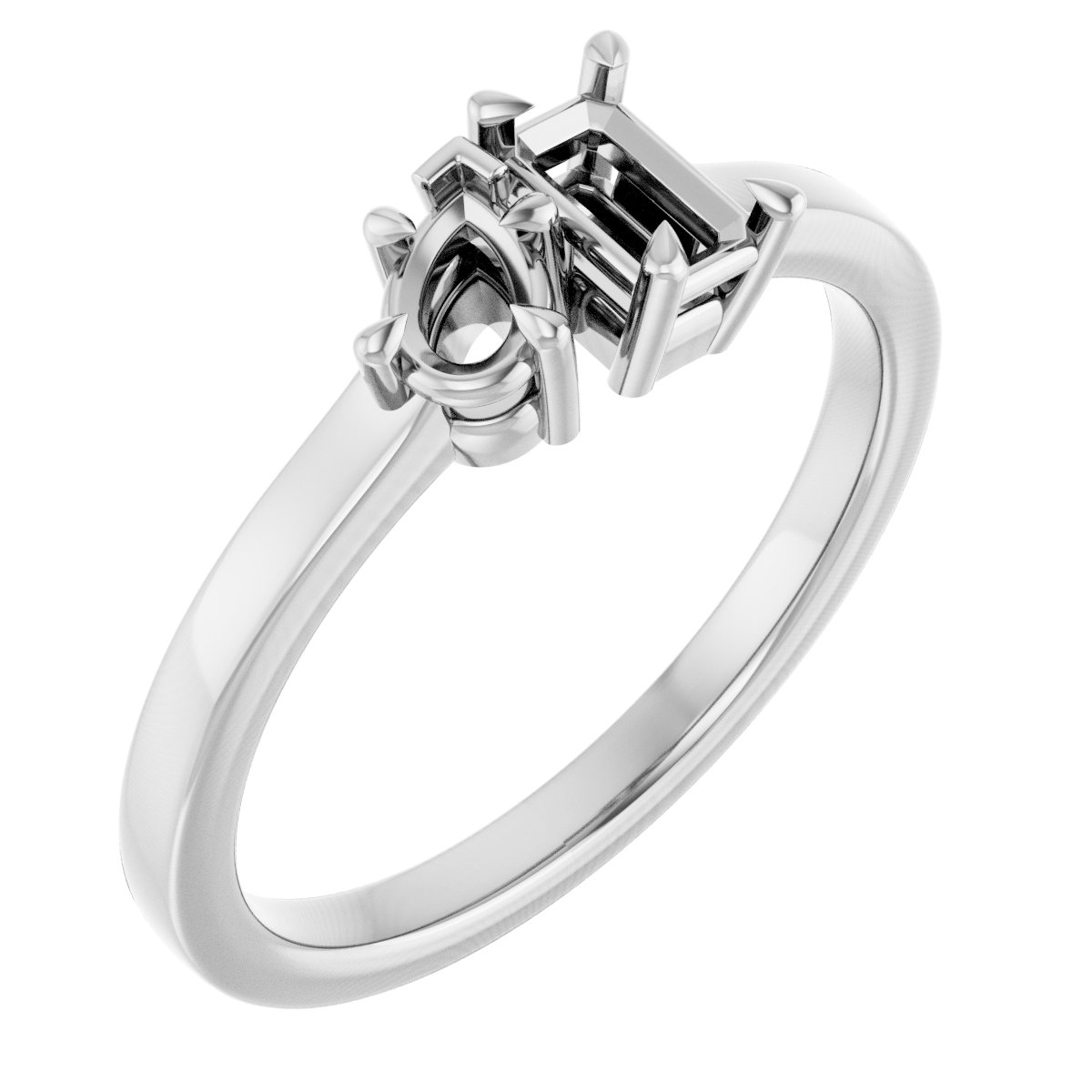 Claw-Prong Two-Stone Engagement Ring