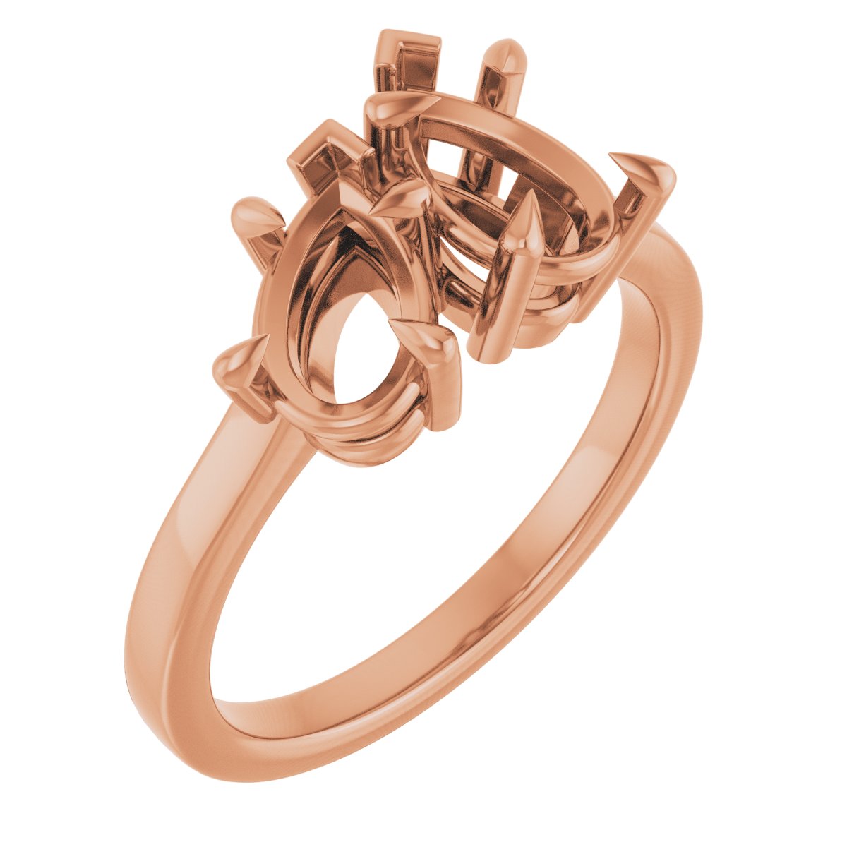 Claw-Prong Two-Stone Engagement Ring
