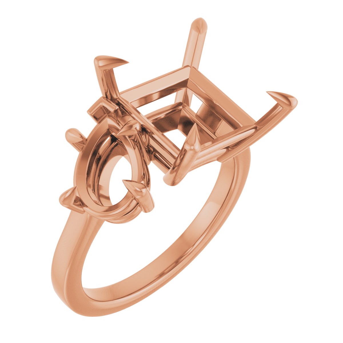 Claw-Prong Two-Stone Engagement Ring