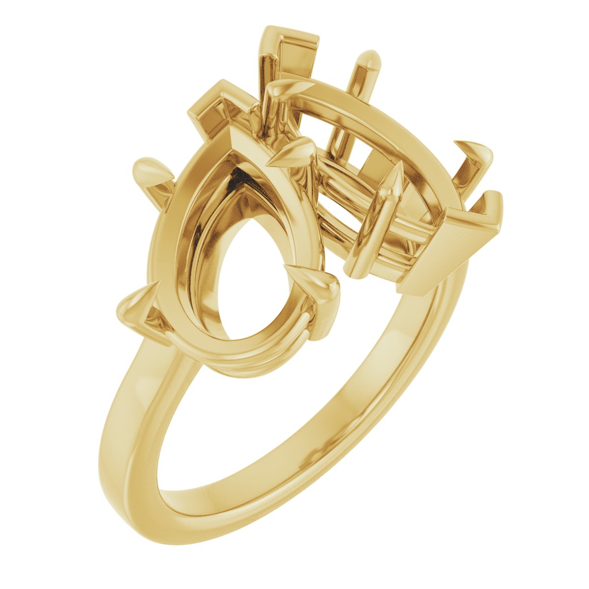 Claw-Prong Two-Stone Engagement Ring