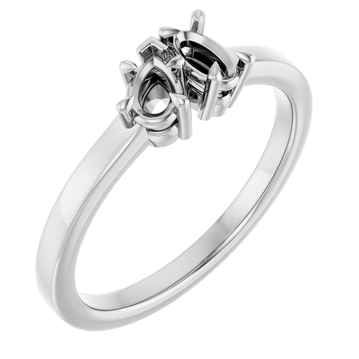 Claw-Prong Two-Stone Engagement Ring