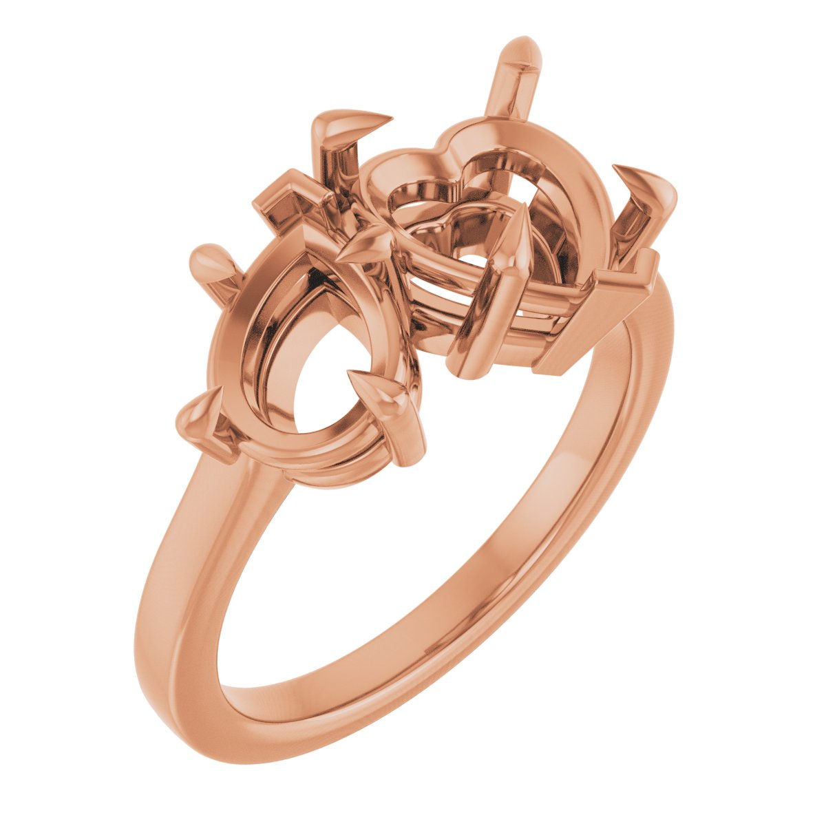 Claw-Prong Two-Stone Engagement Ring