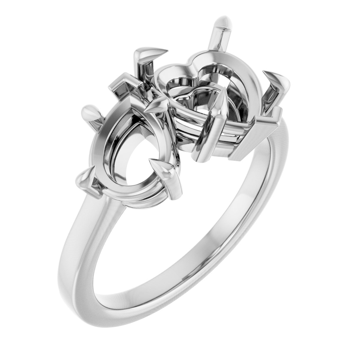 Claw-Prong Two-Stone Engagement Ring