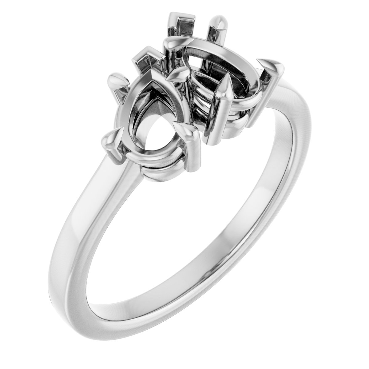 Claw-Prong Two-Stone Engagement Ring
