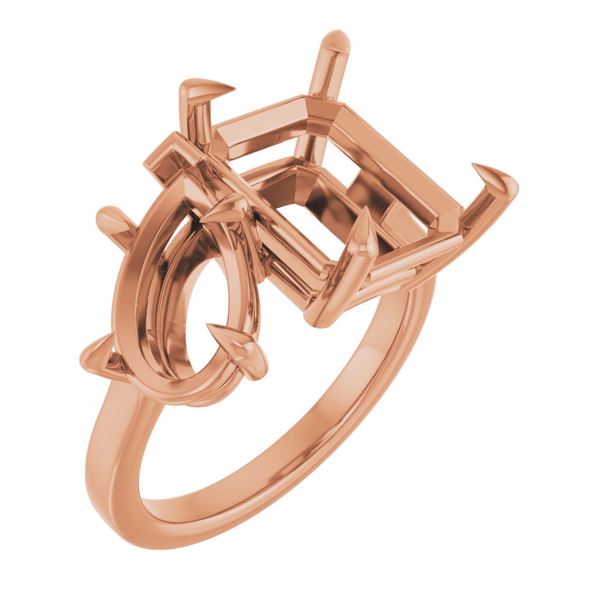 Claw-Prong Two-Stone Engagement Ring
