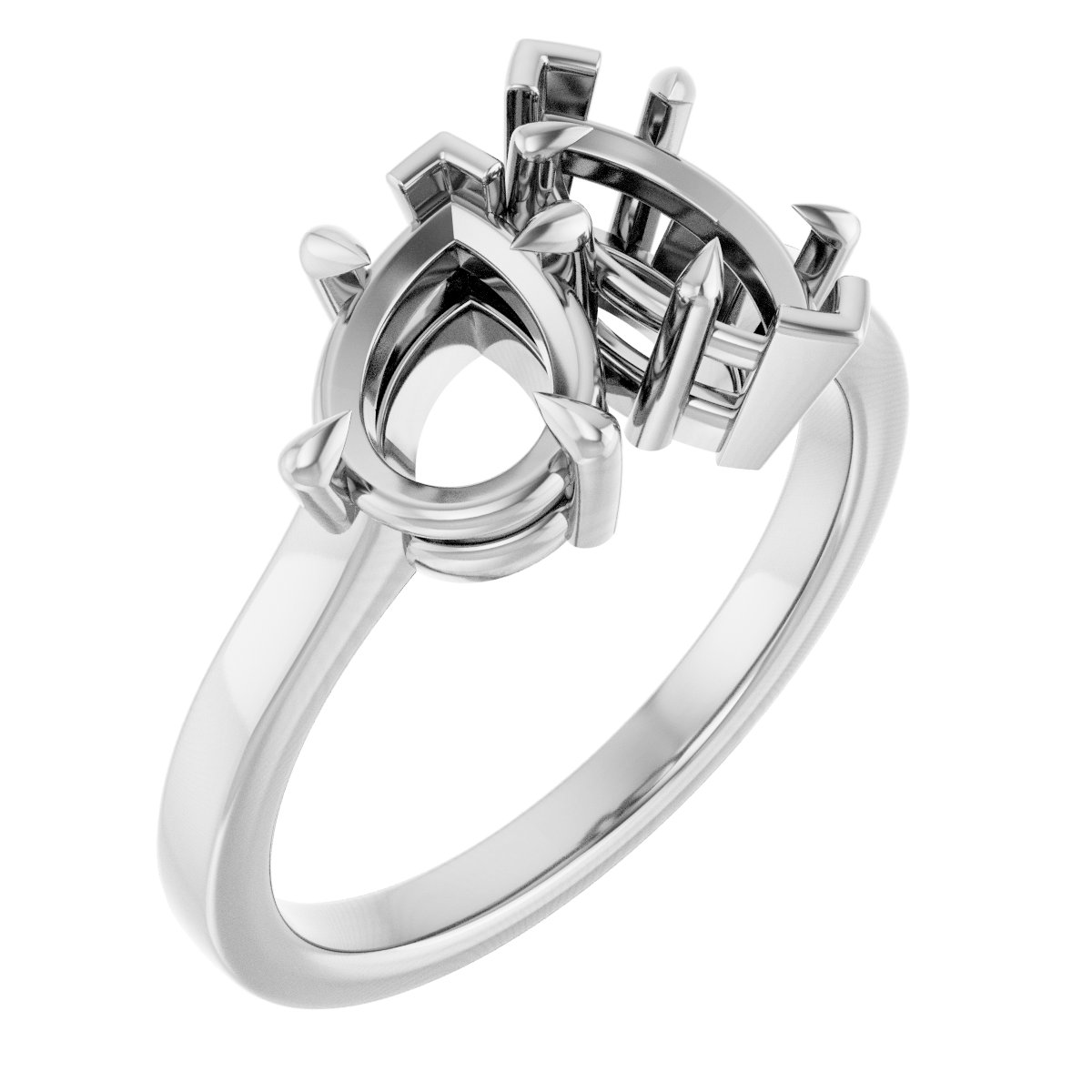 Claw-Prong Two-Stone Engagement Ring