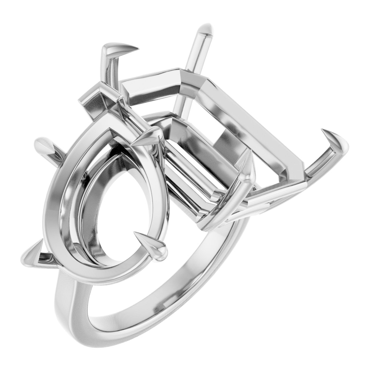 Claw-Prong Two-Stone Engagement Ring