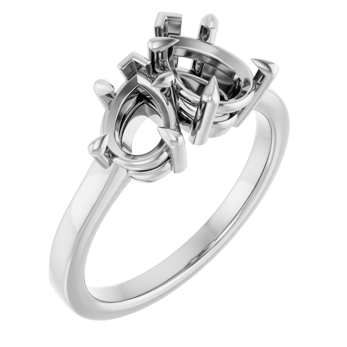 Claw-Prong Two-Stone Engagement Ring