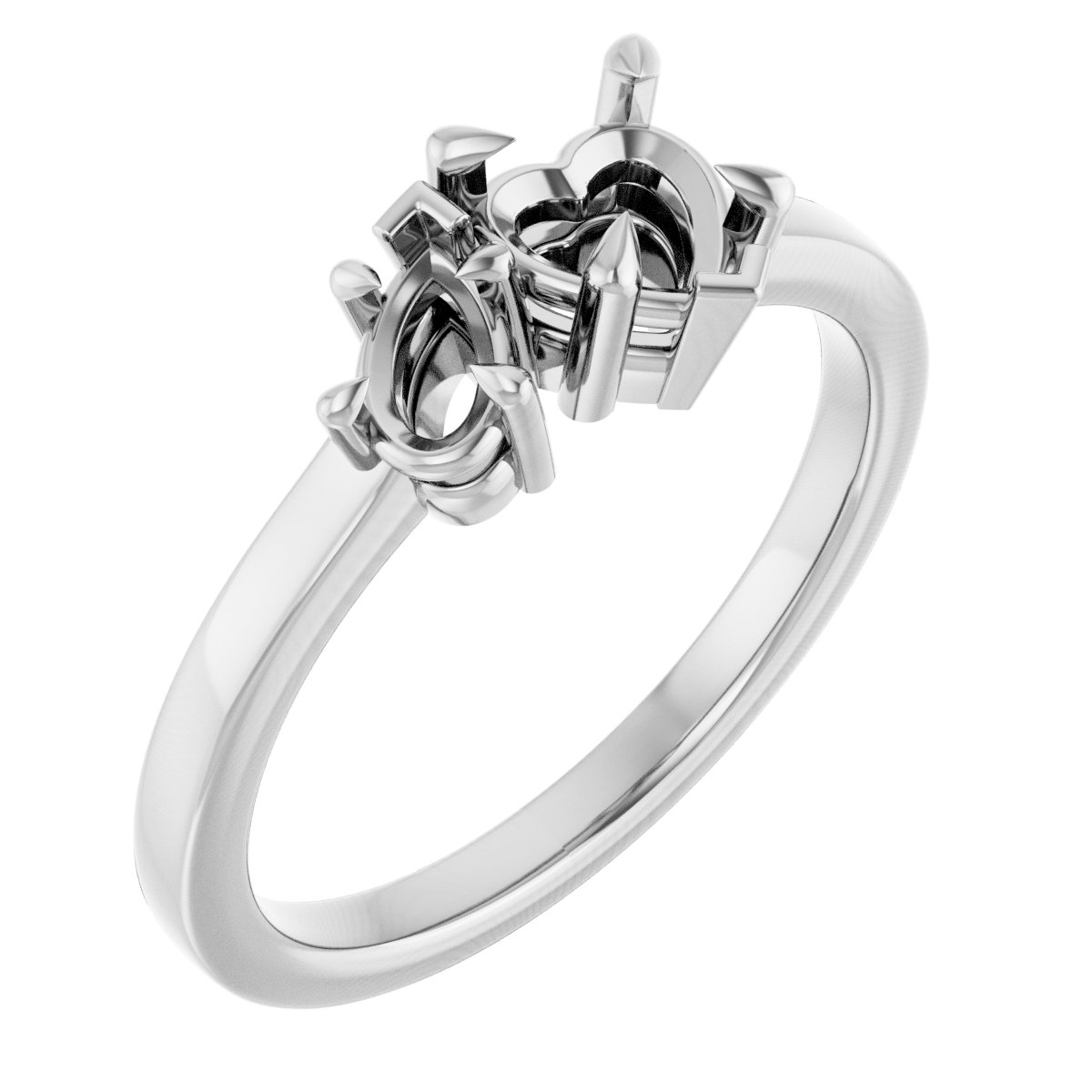 Claw-Prong Two-Stone Engagement Ring