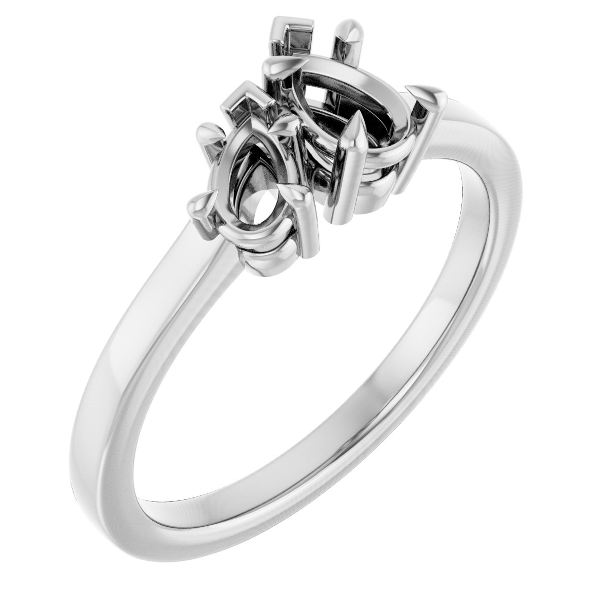 Claw-Prong Two-Stone Engagement Ring