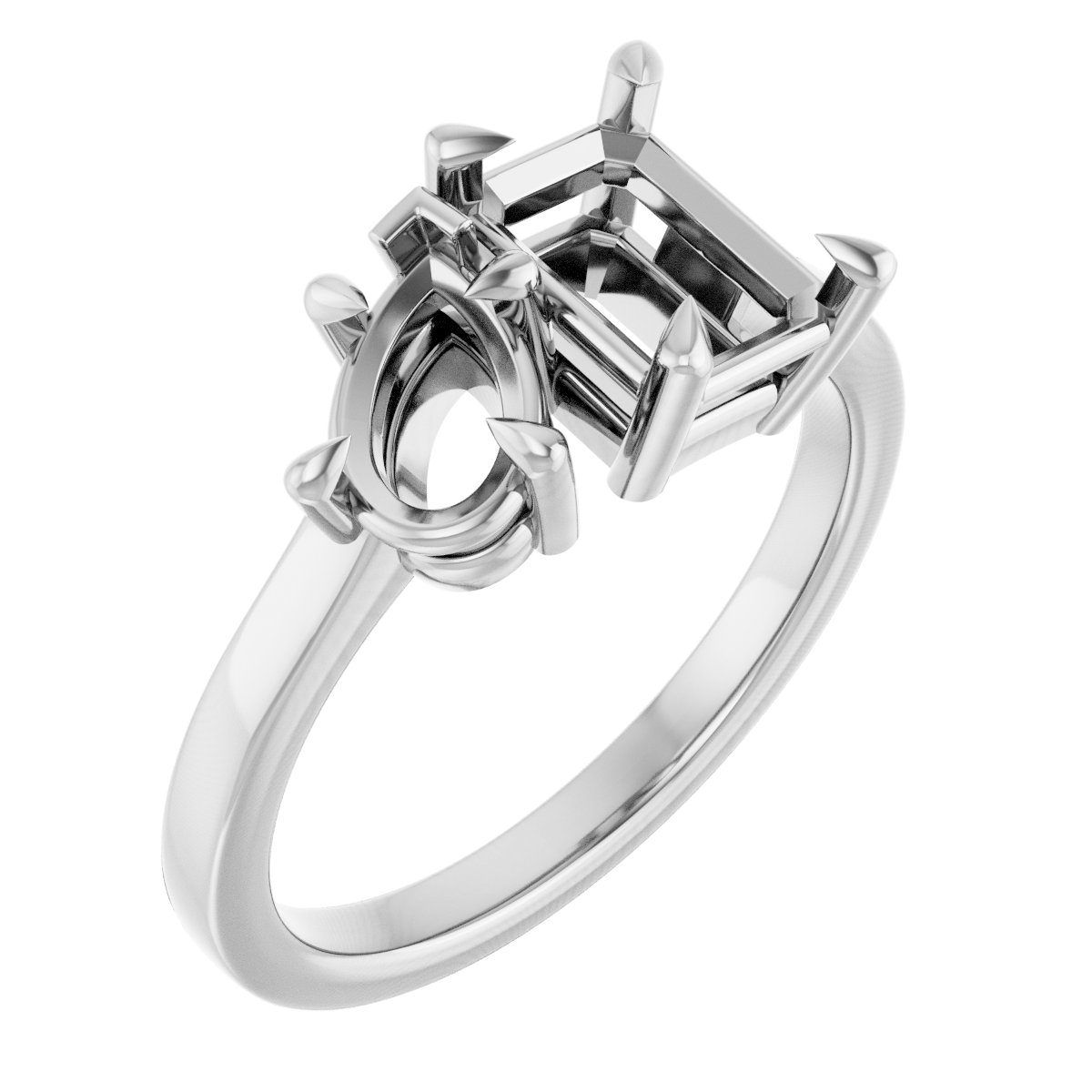 Claw-Prong Two-Stone Engagement Ring