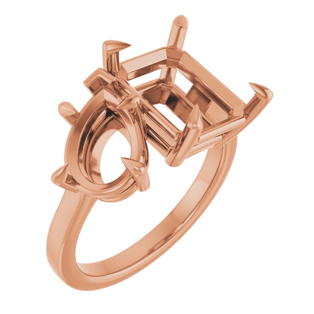 Claw-Prong Two-Stone Engagement Ring