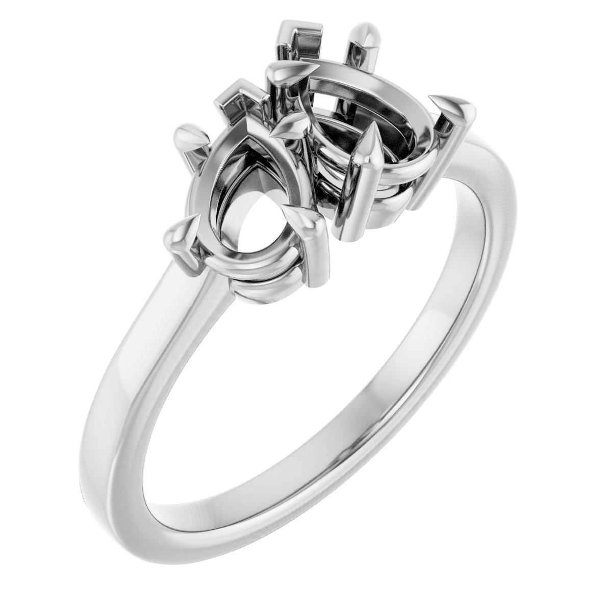 Claw-Prong Two-Stone Engagement Ring