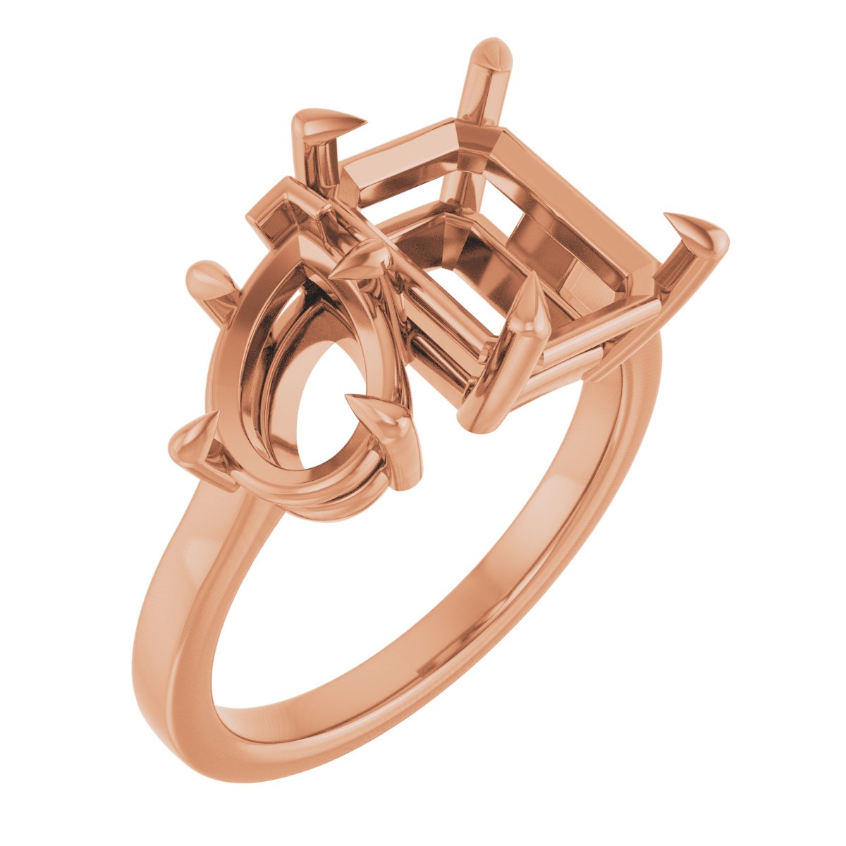 Claw-Prong Two-Stone Engagement Ring