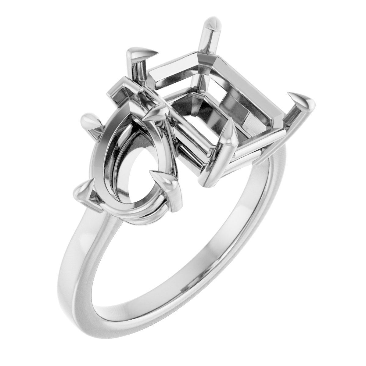 Claw-Prong Two-Stone Engagement Ring