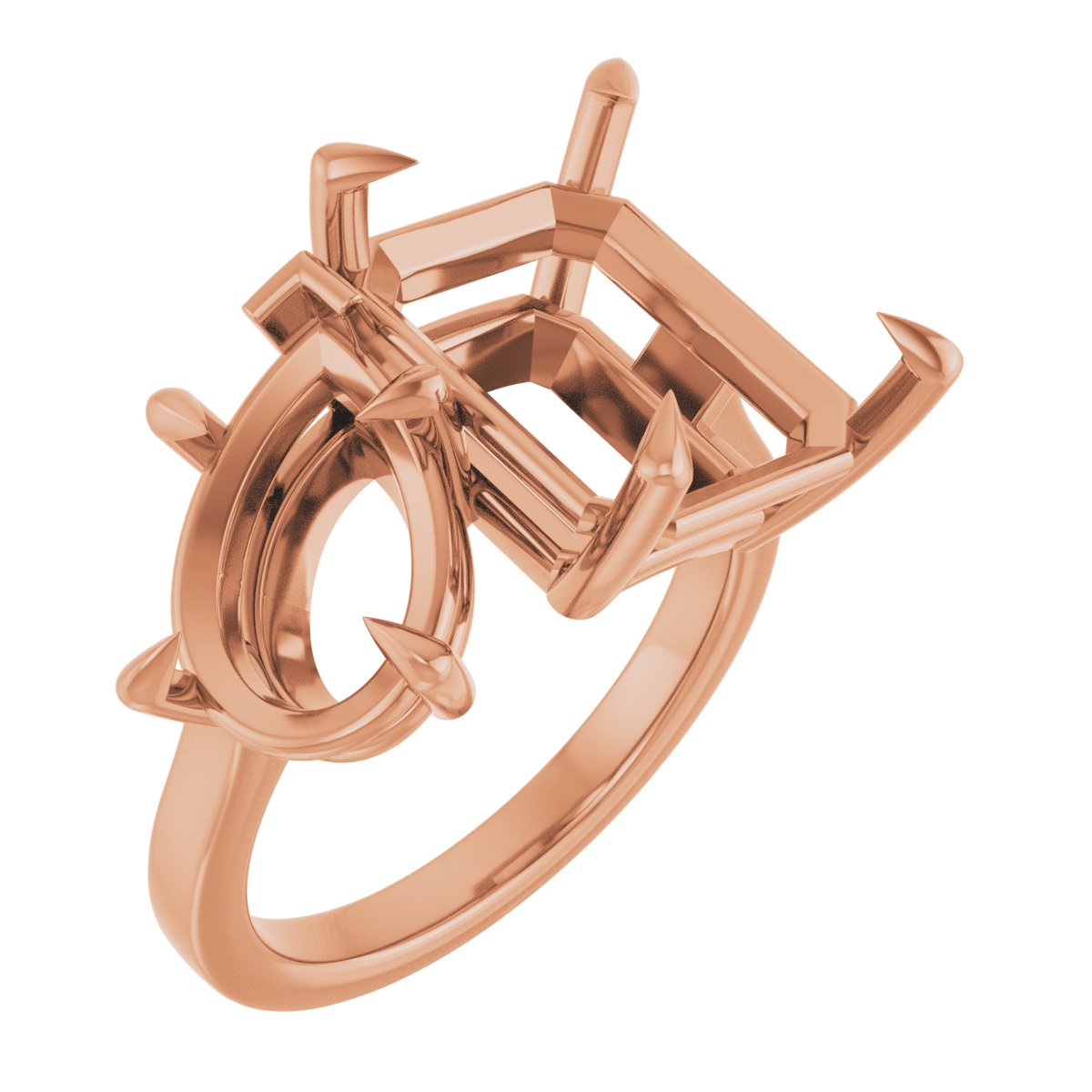 Claw-Prong Two-Stone Engagement Ring