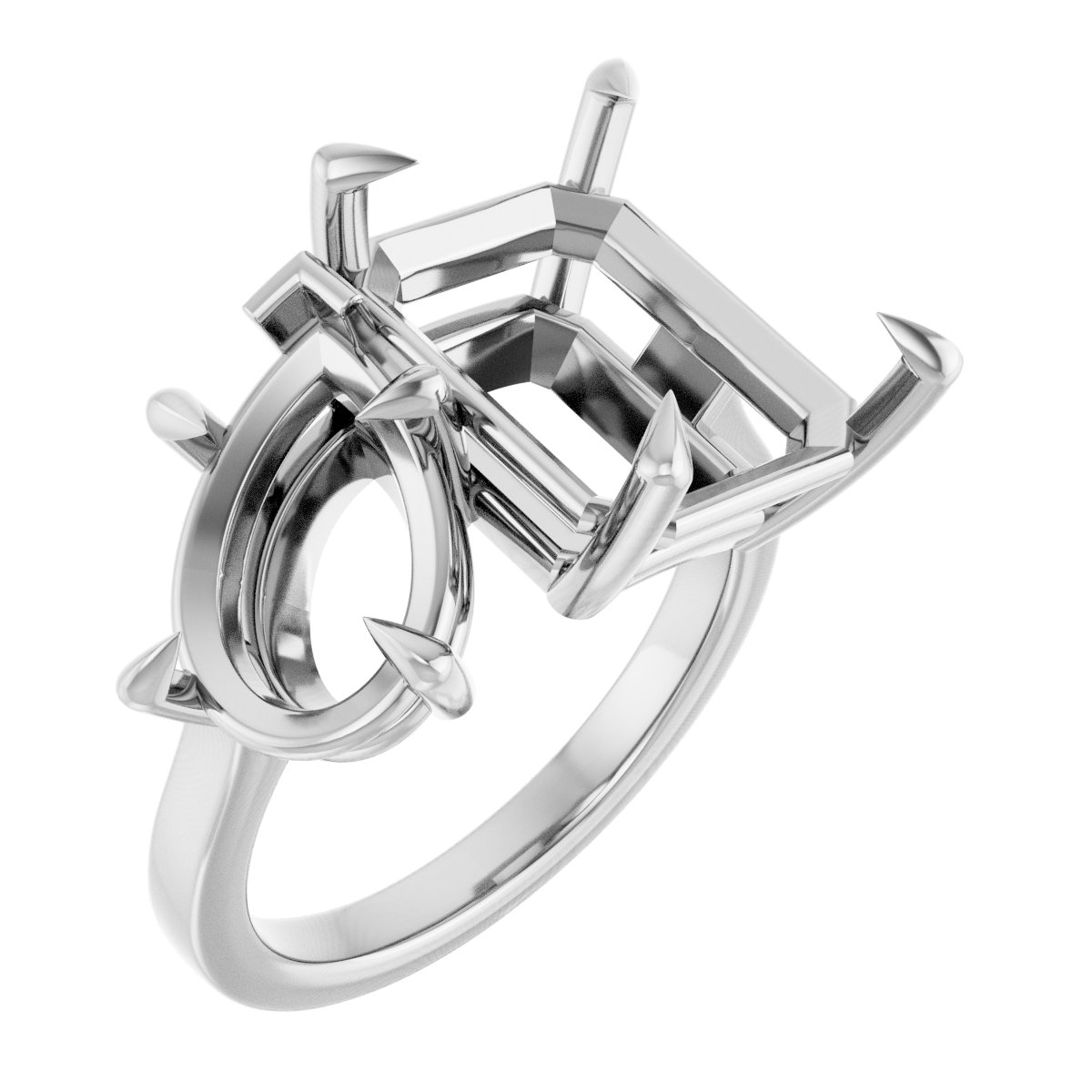 Claw-Prong Two-Stone Engagement Ring
