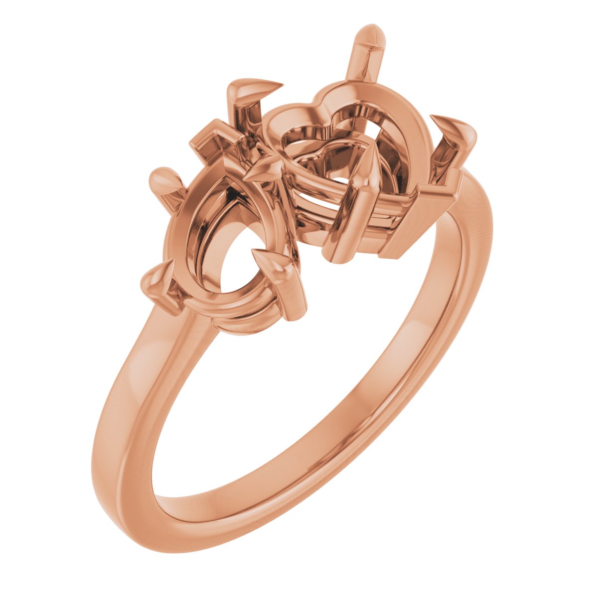 Claw-Prong Two-Stone Engagement Ring