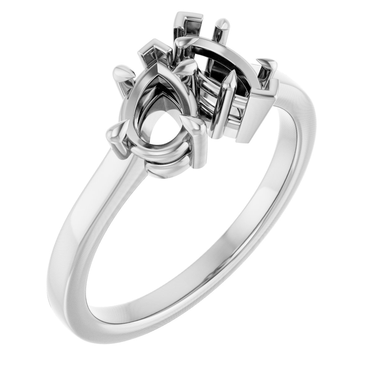 Claw-Prong Two-Stone Engagement Ring
