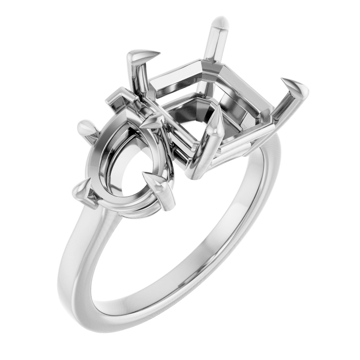 Claw-Prong Two-Stone Engagement Ring