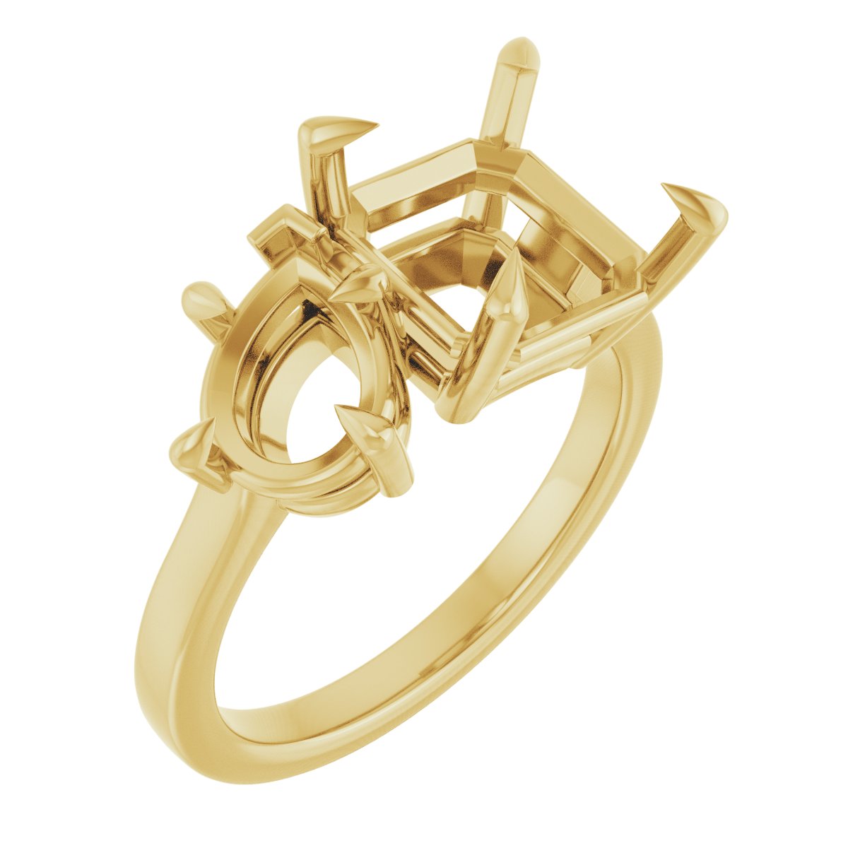 Claw-Prong Two-Stone Engagement Ring