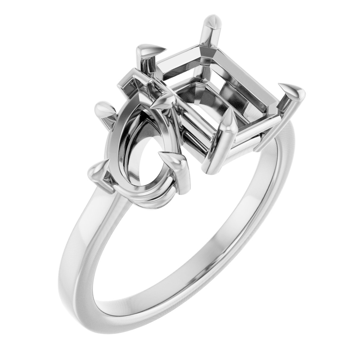 Claw-Prong Two-Stone Engagement Ring
