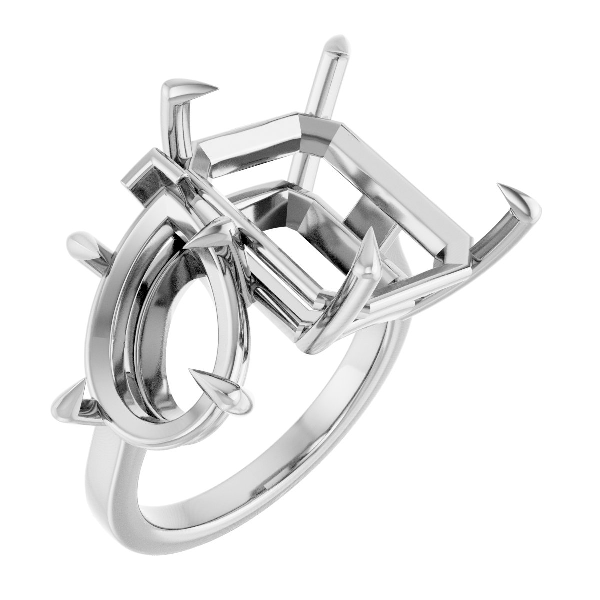 Claw-Prong Two-Stone Engagement Ring